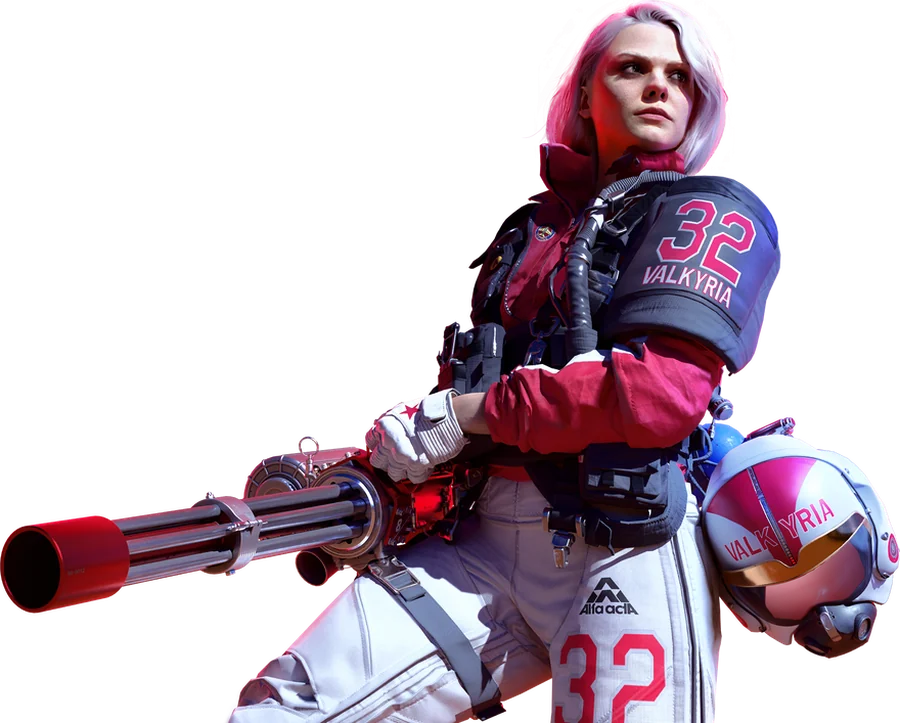 The Finals contestant with a minigun